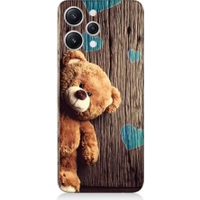 Teknomeg Xiaomi Redmi 12 Uyumlu Ayıcık Aşk ve Kalplar Desenli Silikon Kılıf