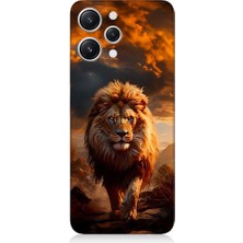 Teknomeg Xiaomi Redmi 12 Uyumlu Yırtıcı Aslan Kral Desenli Silikon Kılıf