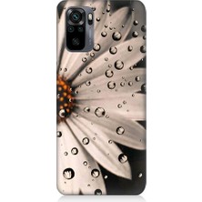 Teknomeg Xiaomi Redmi Note 10 Uyumlu Papatya ve Su Damlaları Desenli Silikon Kılıf