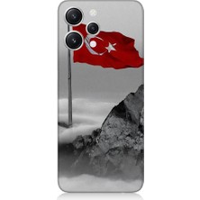 Teknomeg Xiaomi Redmi 12 Uyumlu Bayrak ve Dağ Desenli Silikon Kılıf