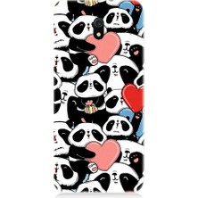Teknomeg Xiaomi Redmi 8A Uyumlu Panda Aşkı ve Hediye Desenli Silikon Kılıf