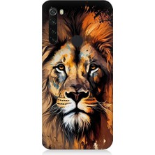 Teknomeg Xiaomi Redmi Note 8 Uyumlu Sarı Kırmızı Kral Aslan Desenli Silikon Kılıf