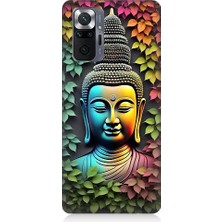 Teknomeg Xiaomi Redmi Note 10 Pro Uyumlu Budha ve Sarmaşık Yapraklar Desenli Silikon Kılıf