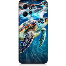 Teknomeg Xiaomi Redmi Note 12 Uyumlu Deniz Kaplumbağası Desenli Silikon Kılıf