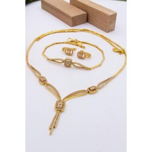 Latif Kuyumcu 22 Ayar Altın Füzyon Döküm Baget Taşlı Set Altın Takı Seti SETXSU262