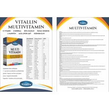 Vitallin Multi Vitamin 30 Kapsül Beta Glukan Koenzim Q10 Multivitamin ve Mineral