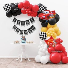 Parti Pera Yarış Araba Temalı Balon Zinciri Doğum Günü Parti Balon Seti