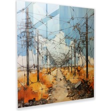 Painted Anarchy Labyrinthine Constraints - Glass Print Of Intertwining Trenches And Barbed Wire - Glass Wall Art For Wall Decoration, 30X30