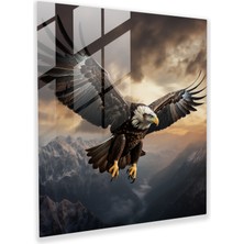 Painted Anarchy Majestic Eagle Glass Print - Realistic Glass Wall Art For Home Decoration, 30X30
