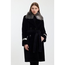 Nero Leather Fur Siyah Alkantara Kaban Yaka Tilki Orijinal Piton Garni MDL1ALK-KS