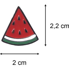 Hiçdurmaal Filistin Simgesi Renkli Üçgen Karpuz Dilimi Tasarımlı Metal Yaka Rozeti 1 Adet