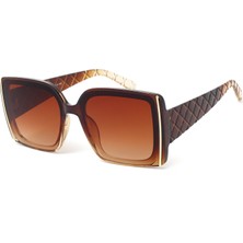Di Caprio DC3120BRWN Kahverengi Bold Dikdörtgen Kadın Güneş Gözlüğü