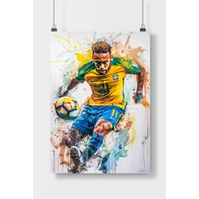 Poster City Neymar Ünlü Futbolcu  Poster Çerçevesiz Parlak Kağıt