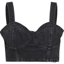 Tommy Jeans V Yaka Düz Indigo Kadın Atlet Bustıer Top AH7185