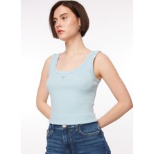 Guess Polo Yaka Buz Mavisi Kadın Büstiyer W3YP68KA0H1-G79I