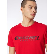 Discovery Expedition Kırmızı Erkek Bisiklet Yaka T-Shirt D4SM-TST3290