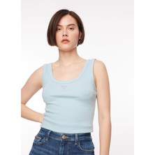 Guess Polo Yaka Buz Mavisi Kadın Büstiyer W3YP68KA0H1-G79I