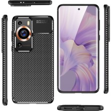 Teleplus Huawei P60 Pro Kılıf Negro Karbo Fiber Desen Silikon