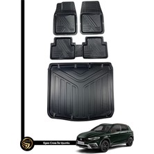 Black Gold Fiat Egea Cross 3D Anka Oto Paspas ve Araca Özel Kauçuk Bagaj Havuzu Set