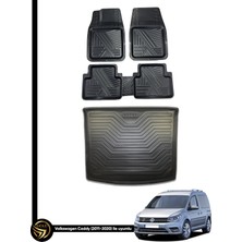 Black Gold Volkswagen Caddy 3D Anka Oto Paspas ve Araca Özel Kauçuk Bagaj Havuzu Set