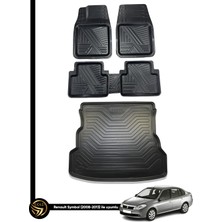 Black Gold Renault Symbol 2008-2013 3D Anka Oto Paspas ve Araca Özel Kauçuk Bagaj Havuzu Set