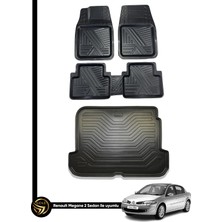 Black Gold Renault Megane 2 Sedan 3D Anka Oto Paspas ve Araca Özel Kauçuk Bagaj Havuzu Set