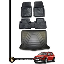 Black Gold Dacia Sandero 2008+ 3D Anka Oto Paspas ve Araca Özel Kauçuk Bagaj Havuzu Set