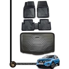 Black Gold Nissan Qashqai Visia Alt Kademe 2014+ 3D Anka Oto Paspas ve Araca Özel Kauçuk Bagaj Havuzu Set