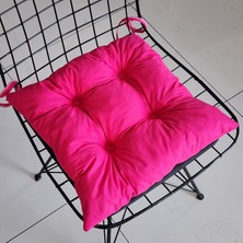 Babynest Dünyası 4'lü Takım Pofidik Kare Sandalye Minderi 40X40CM Siyahh Fuşya