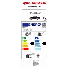 Lassa 195/60 R15 88V Multiways 2 Dört Mevsim Lastiği (Üretim Yılı:2024)