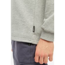 Uniprom Sweatshirt Bisiklet Yaka Içi Polarlı 3 İplik Pamuklu Normal Kesim Erkek Gri