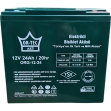 Or-Tec 12V 24 Ah Elektrikli Motosiklet Aküsü 4'lü Set Jel Akü Elektrikli Bisiklet Aküsü