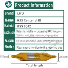 Mingjin Shop 1 CENTER1-5MM6542 Stili Hss Kombine Merkez Matkaplar Ti-Kaplamalı 60 Derece Havşa Açılı Uç Seti Etal Merkezleme Matkap Ucu Torna M35 (Yurt Dışından)