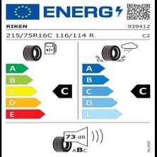 Riken 215/75 R16C 116/114R Cargo Speed Evo Hafif Ticari Yaz Lastiği ( Üretim Yılı: 2024 )