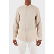 Armani Exchange Bant Yaka Regular Fit Keten Gömlek Erkek Gömlek 8NZC66 Zncfz 1724