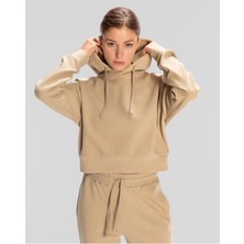 Kappa Woman Logo Elıse Waffle Hoodıe Beıge Hoodıe 38221TW-W6F