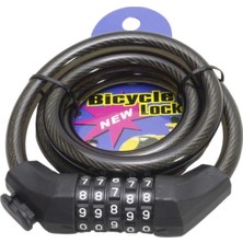 T. Concept Dayanıklı Güçlendirilmiş Çelik Halat 5 Şifreli Bisiklet Kilidi 120 cm