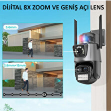 Yoosee Ys-18 Çift Kameralı Polis Çakarlı 6mp Ultra Hd Kablosuz Wifi Ir Güvenlik Kamerası