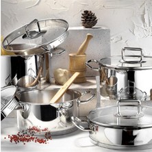 Aryıldız Vento Prestige 8 Parça Derin Tencere Set Alüminyum Bej Kaplama 10 cm Ebatlar