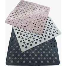 Flosoft Kare Vantuzlu Banyo ve Duş Kaydırmazı, Küvet Içi Duşakabin Kaydırmaz Banyo Paspası 54X54CM Gri