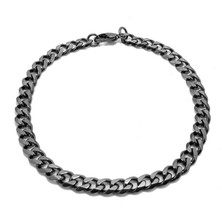 Chavin 5 Mm. Black Ice Siyah Çelik Erkek Bileklik EU94SY-5