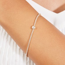 Joy of Jade Canel Bileklik 1 Mikron 18 Ayar Altın Kaplama (925 Ayar Gümüş Üzerine), Zirkonyum