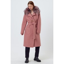 Nero Leather Fur Pudra Pembe Teddy Yaka Kürk HN105TD