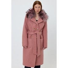 Nero Leather Fur Pudra Pembe Teddy Yaka Kürk HN105TD
