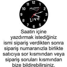 Altınel Lazer Cnc Sevgililer Günü Dekoratif Hediyelik Ahşap Love Saat