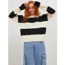 Jjxx Bayan Renk Bloklu Sıfır Yaka Yün Kazak 12246493