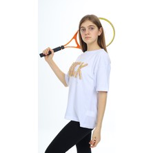 Angelos Girls Kız Çocuk Tasarım Yazı Desenli T-Shirt 9-14 Yaş LX038