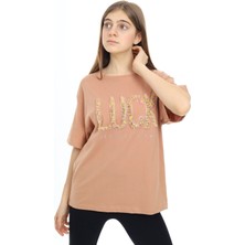 Angelos Girls Kız Çocuk Tasarım Yazı Desenli T-Shirt 9-14 Yaş LX038