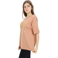 Angelos Girls Kız Çocuk Tasarım Yazı Desenli T-Shirt 9-14 Yaş LX038