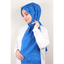 Piramit Ipeksi Monogram Şal 2753-16 Saks Mavisi